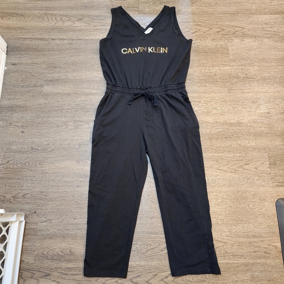 Calvin Klein Black Jump Pant Suit w/ Drawstring Sleeveless - Picture 6 of 7